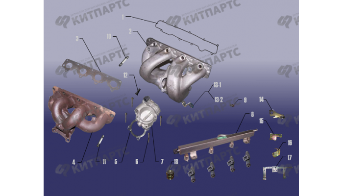 Впускной, выпускной коллекторы Chery