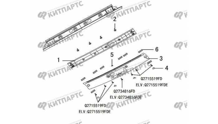 Накладки потолка задняя и замка двери задка Great Wall DW Hower H5